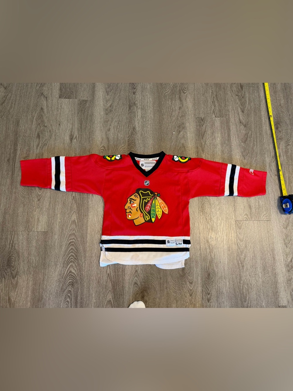 Chicago Blackhawks Reebok Blank Jersey Youth S/M EUC
